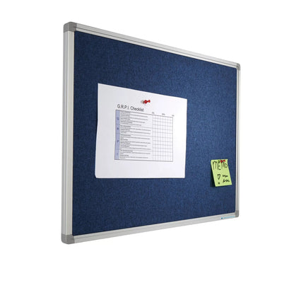 Prikbord Camira stof PRO Claudine - Aluminium frame - Eenvoudige montage - Punaises - Blauw - Prikborden - 90x120cm prikbord