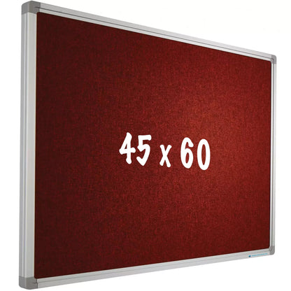 Prikbord Camira stof PRO Kendall - Aluminium frame - Eenvoudige montage - Punaises - Rood - Prikborden - 45x60cm prikbord