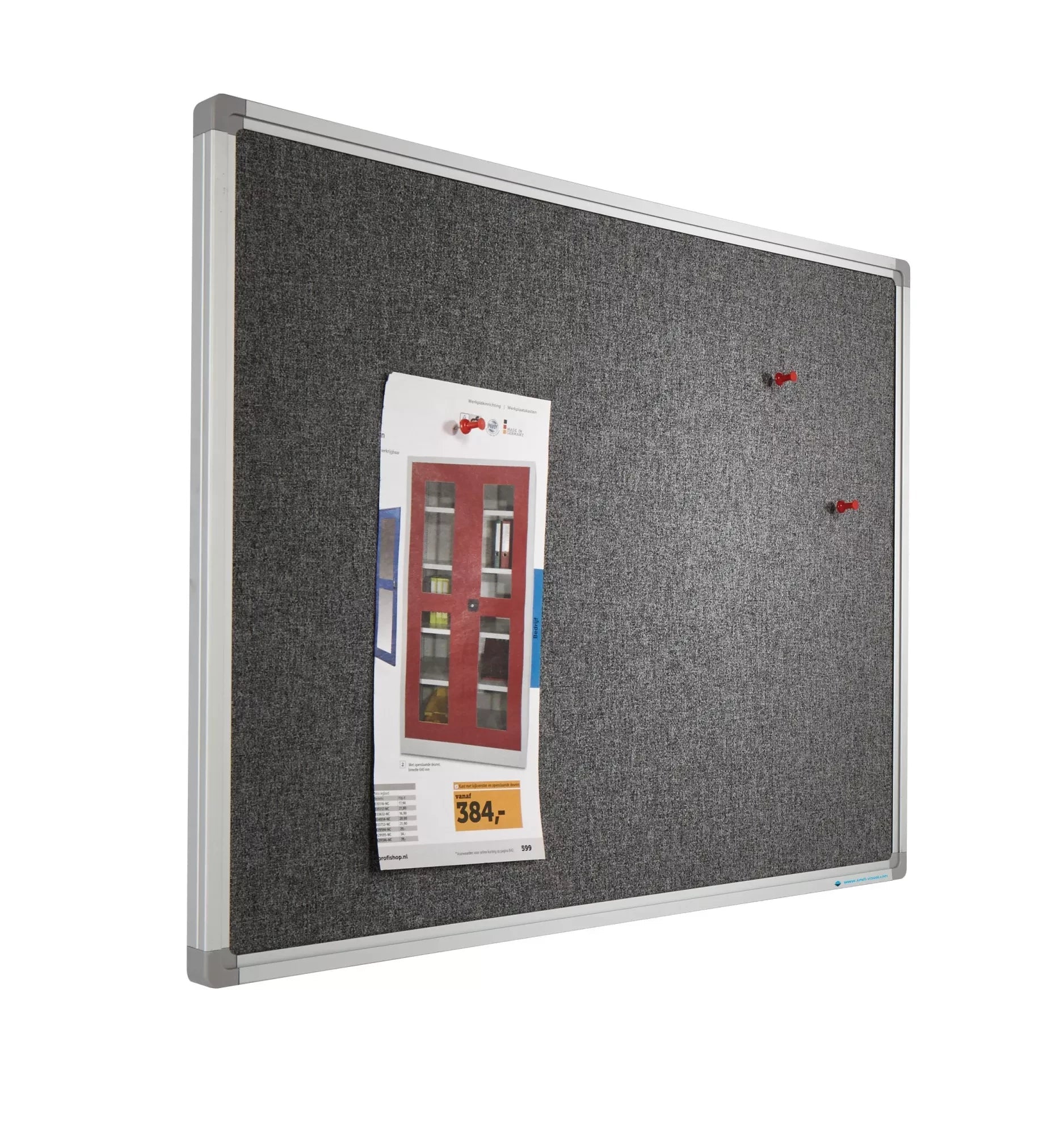 Prikbord Camira stof PRO Reyes - Aluminium frame - Eenvoudige montage - Punaises - Prikborden - 45x60cm prikbord