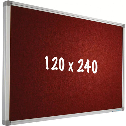Prikbord Camira stof PRO Santiago - Aluminium frame - Eenvoudige montage - Punaises - Rood - Prikborden - 120x240cm prikbord