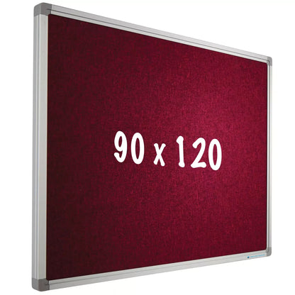 Prikbord Camira stof PRO Swanson - Aluminium frame - Eenvoudige montage - Punaises - Rood - Prikborden - 90x120cm prikbord