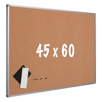 Prikbord kurk PRO Ingrid - Aluminium frame - Eenvoudige montage - Punaises - Prikborden - 45x60cm prikbord