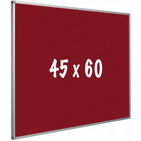 Prikbord kurk PRO Stan - Aluminium frame - Eenvoudige montage - Punaises - Rood - Prikborden - 45x60cm prikbord