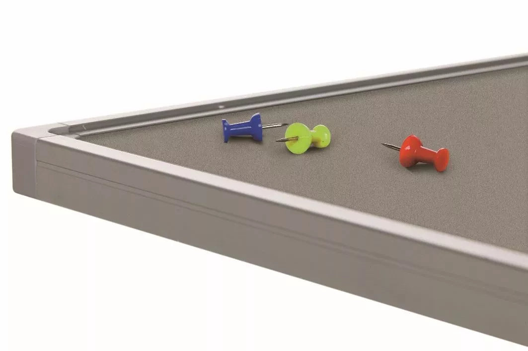 Prikbord kurk PRO Stella - Aluminium frame - Eenvoudige montage - Punaises - Grijs - Prikborden - 120x180cm prikbord