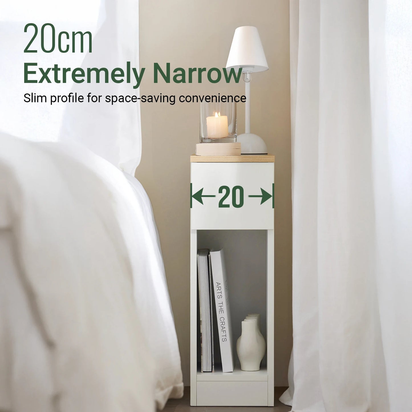 SoBuy FBT111 Bedside table with drawer for box spring bed sofa table side table table narrow phone table bedside cabinet