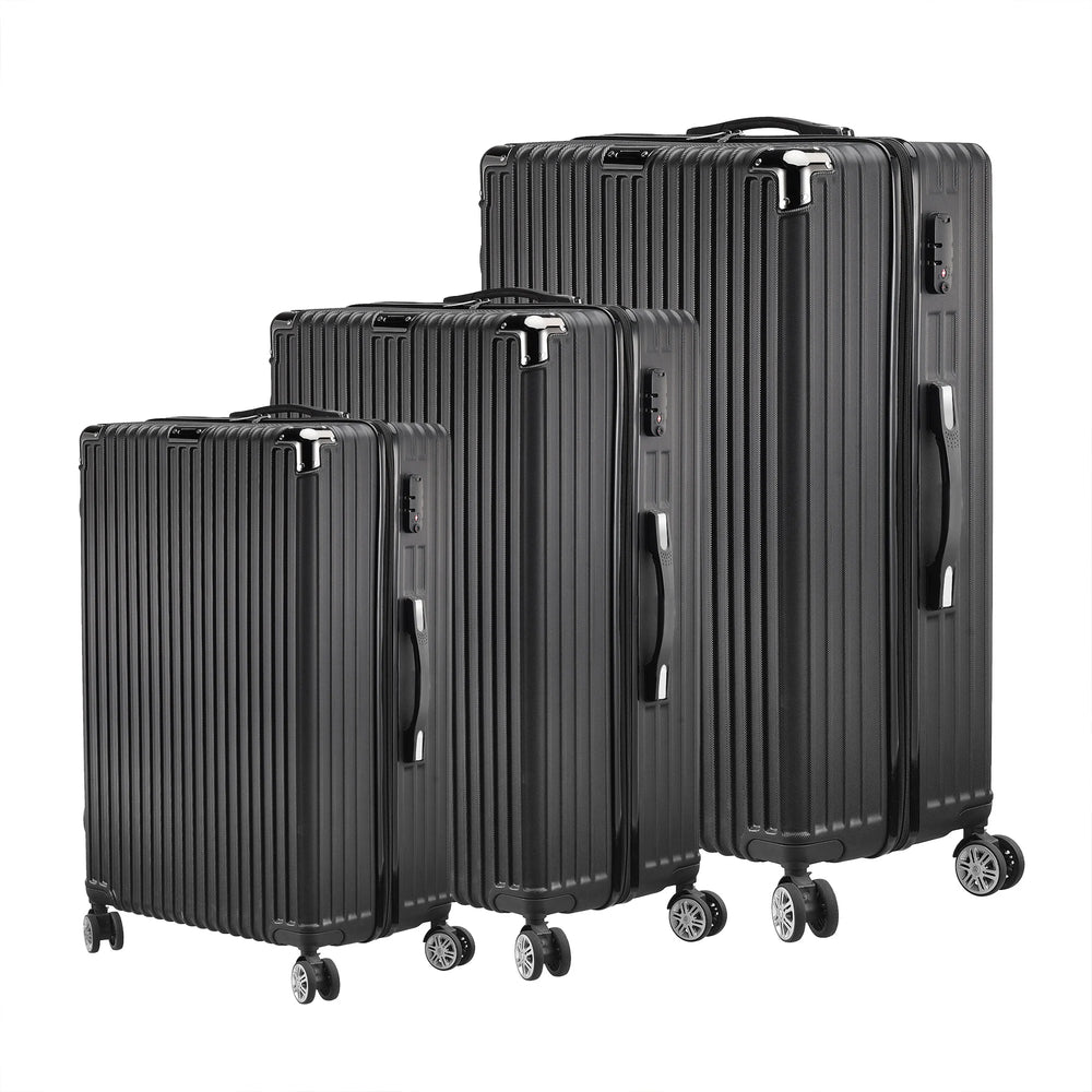 Kofferset - 3-delig Set - 360° Rolwiel - Zwart