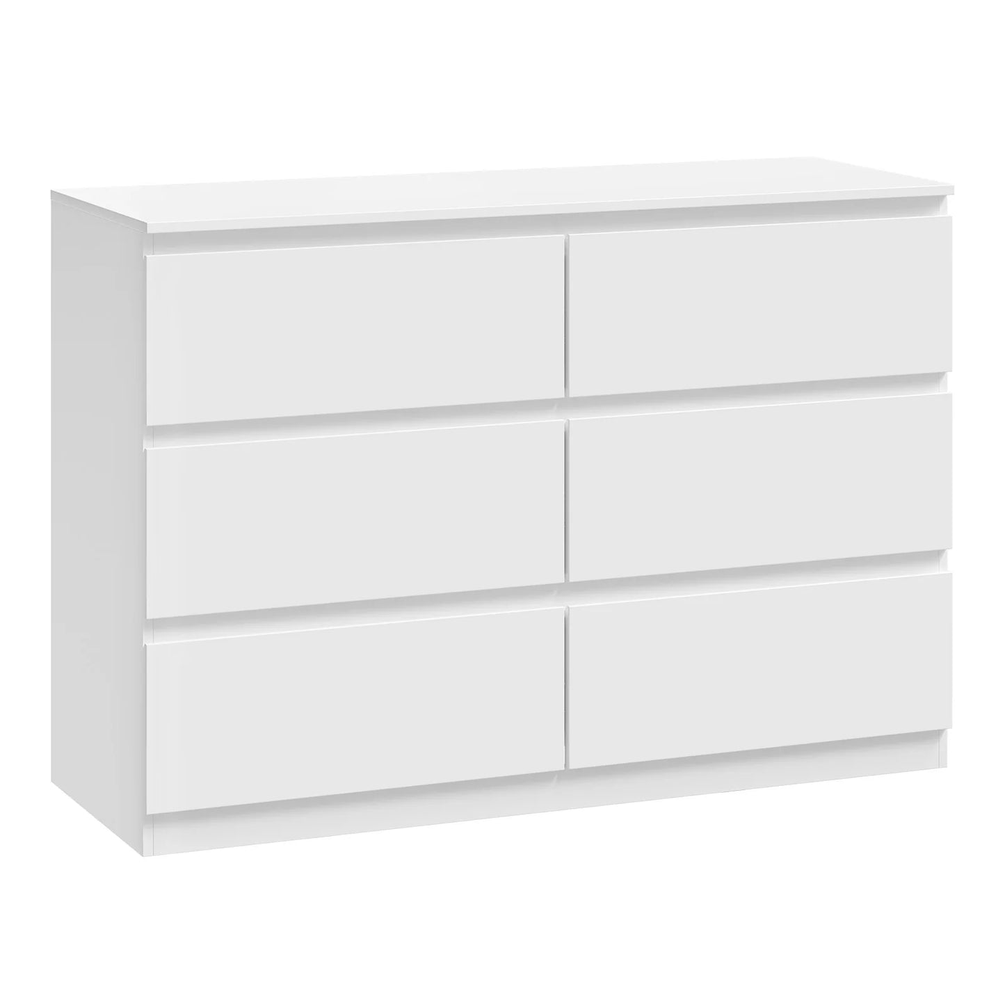 WOLTU Bedroom Chest of Drawers with 6 Drawers 100x69x36cm Storage Cabinet White Sideboard Dresser for Living Room Hallway