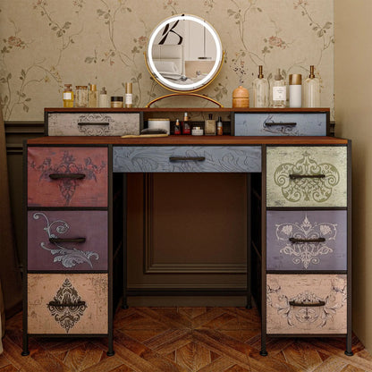 Houten Bohemian-Stijl Kast - 4 lades - 53x10x60cm, Wit