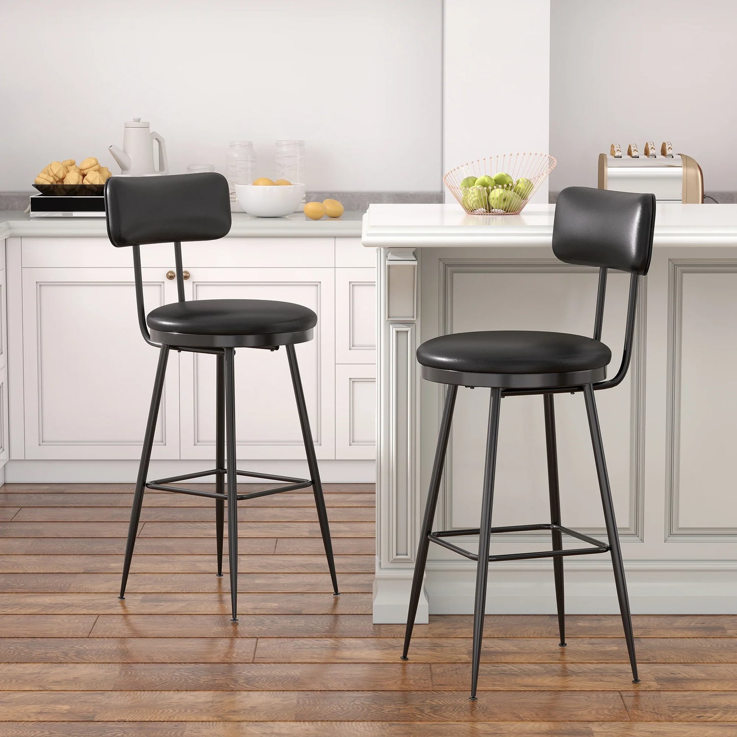 Kunstleren Barstoelen - Set van 2 - Zwart