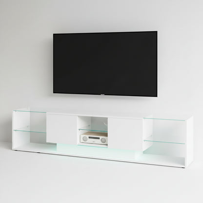 LED-verlichte TV-stand - Houten TV-kast - 200x35x45cm, Wit