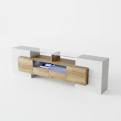 Witte TV-meubel - 200 cm - LED-verlichting