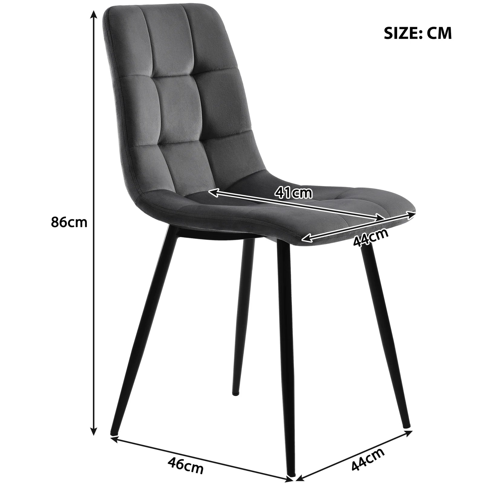 Eetkamerstoelen - Set van 4 - Microvezel - Donkergrijs