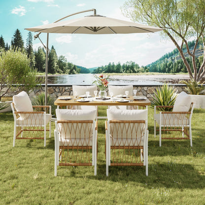 6-persoons Tuinset - Met kussens & tafel - Wit
