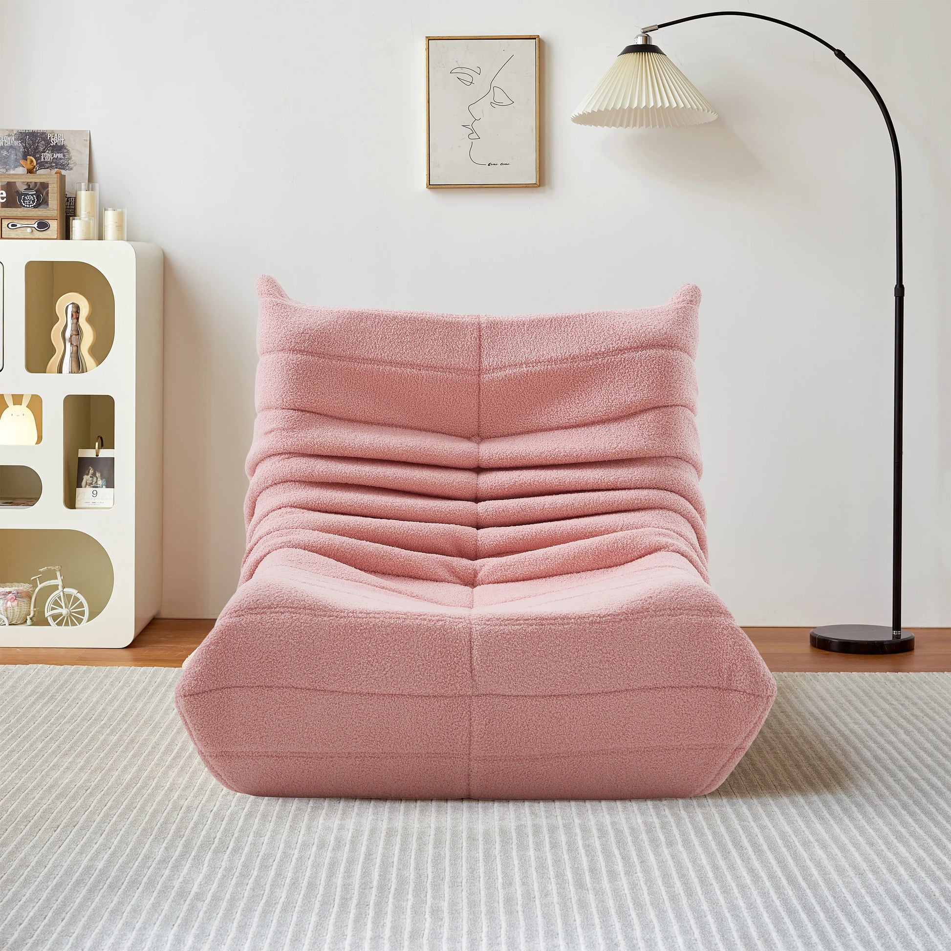 Kunstleren Slaapstoel - 86x65x75cm, Beige + Groen + Rood