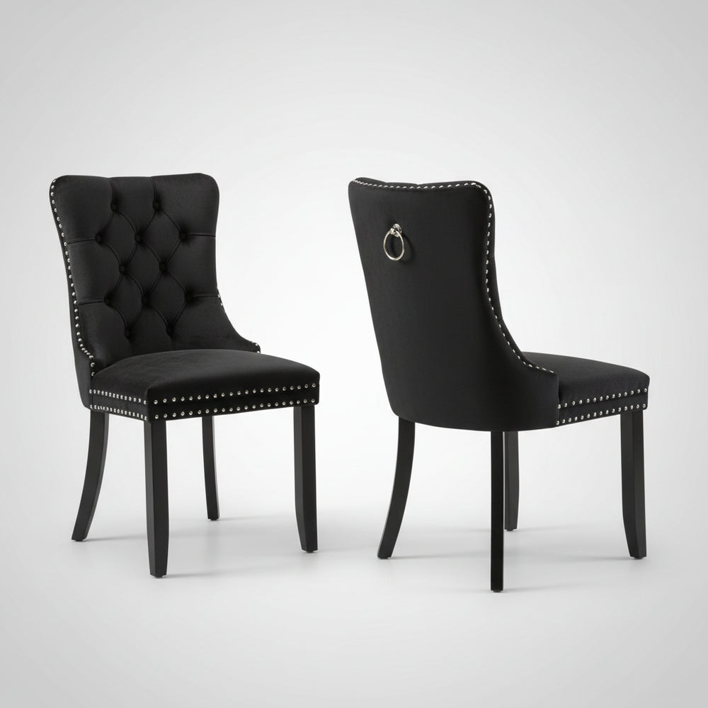 Eetkamerstoelen - Set Van 2 - Zwart - Comfortabele Zitting