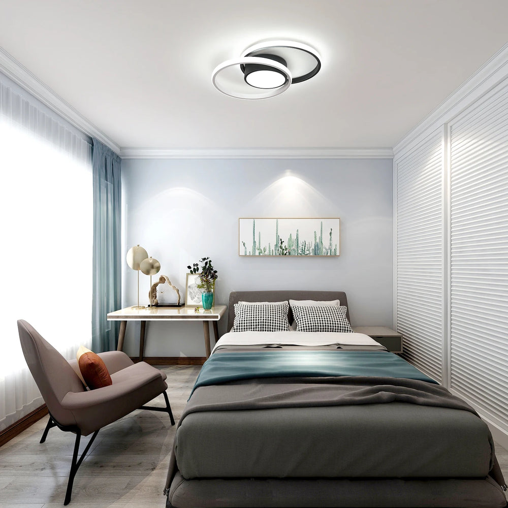 Dimmable LED Ceiling Light, 40W LED Ceiling Lamp 3000K/4500K/6500K,Chandelier White with Remote Control for Bedroom