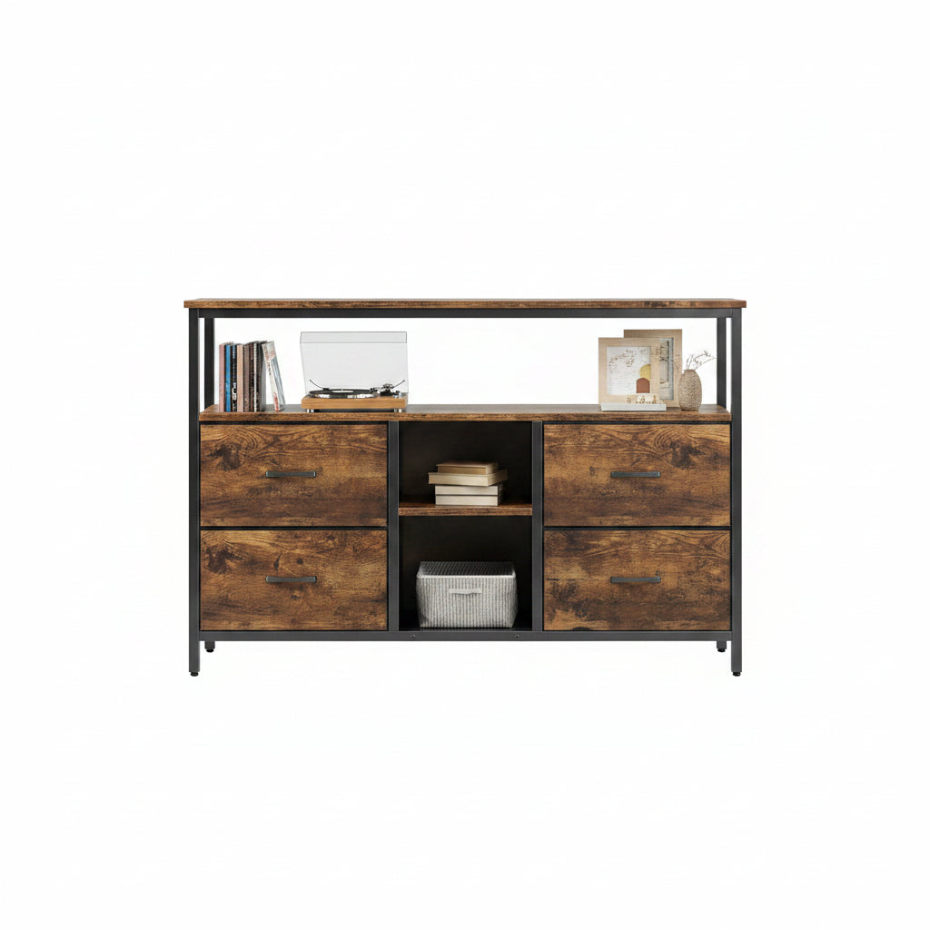 Dressoir - 4 Laden - LED Verlichting - Bruin