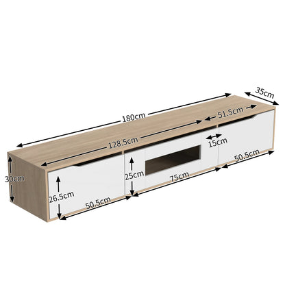 TV-meubel - Wit & Hout - Met LED Verlichting