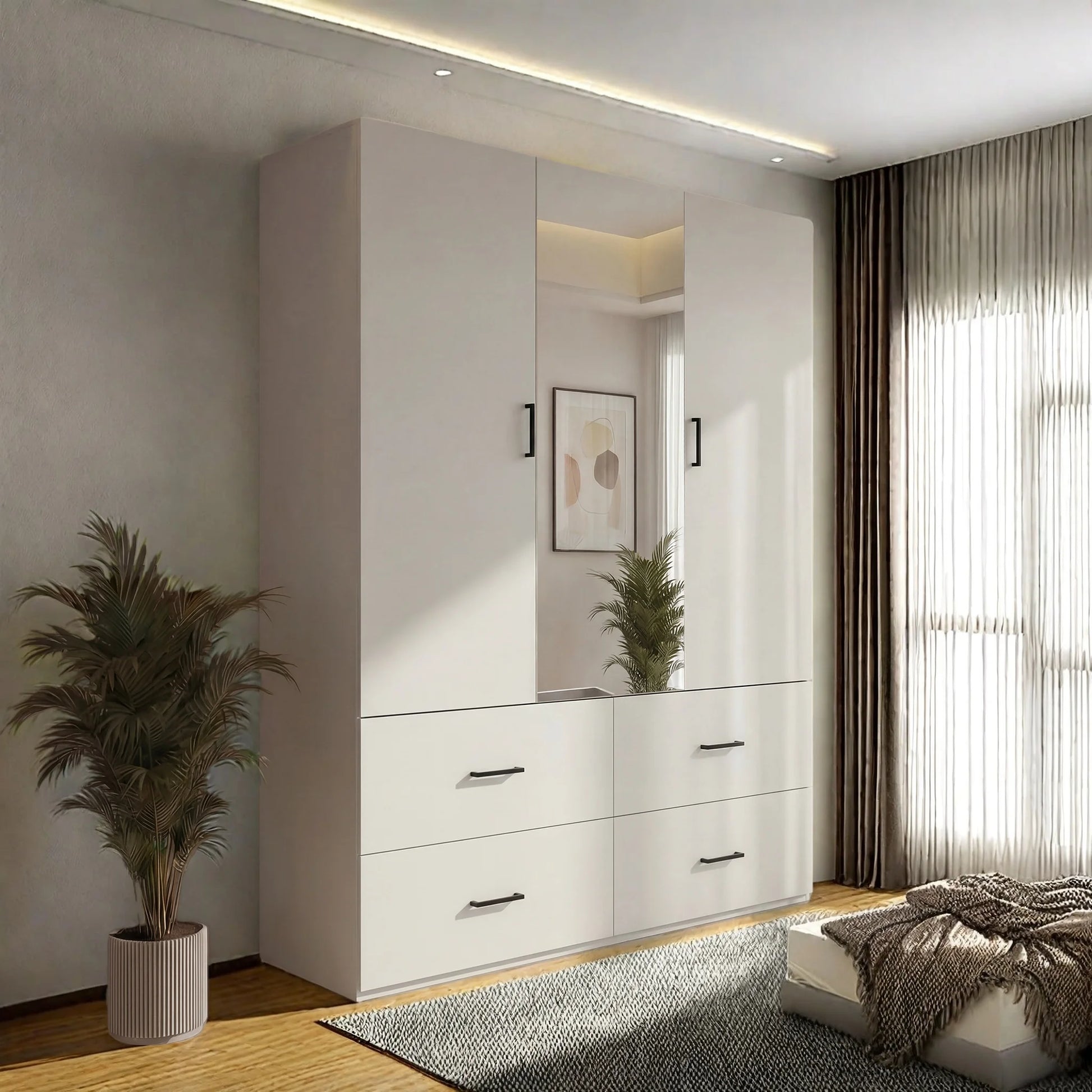 Houten Kast - 3 Ontwerpen - 53x10x60cm, Wit