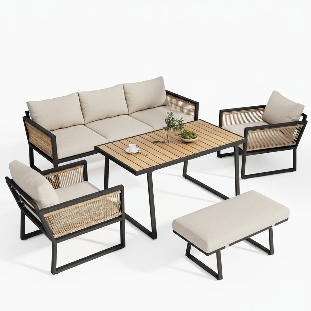 Tuinset - 6-persoons - Beige