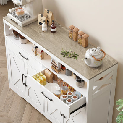 Dressoir - 2 Lades & 2 Deuren - Wit - Opbergruimte