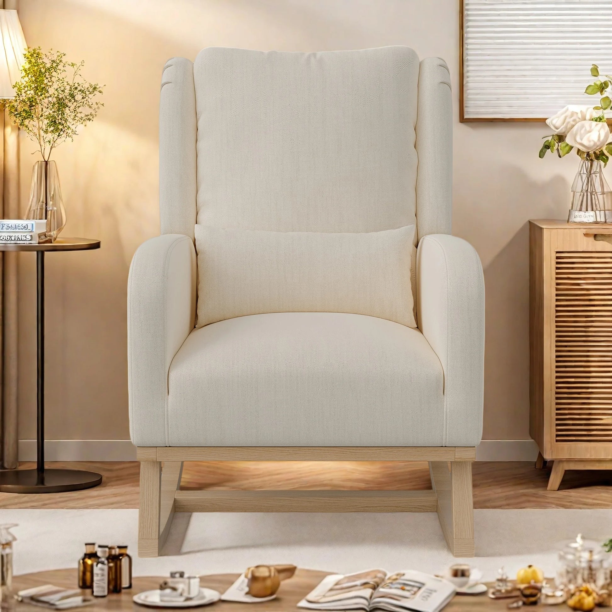 Loungestoel - Katoen/linnen - Beige