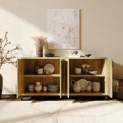 Houten Dressoir - 4-deurs - Natuurlijk Hout