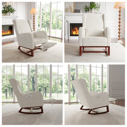 Reclinerstoel met Voetsteun - Gebroken Wit
