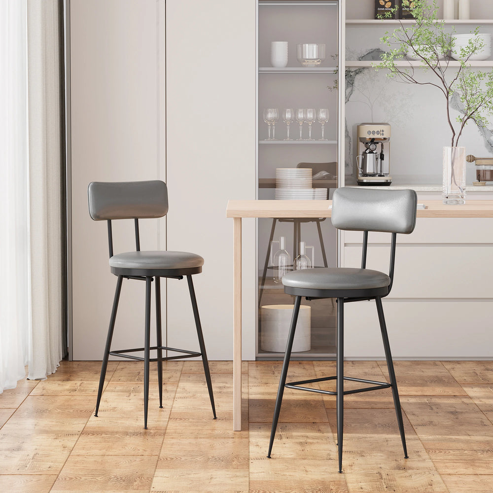 Kunstleren Barstoelen - 2 stuks - Donkergrijs