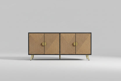 Dressoir - 4 Deuren - Gouden Handgrepen - Glanzende Poten - Luxe afwerking