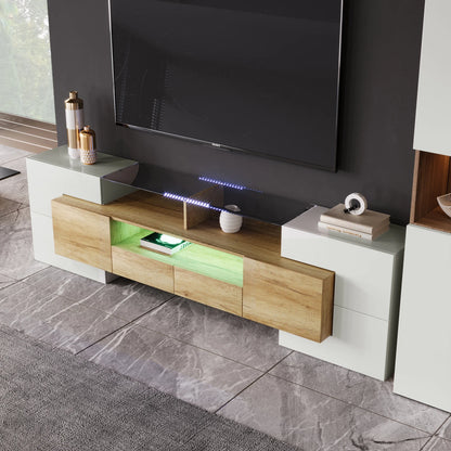 Witte TV-meubel - 200 cm - LED-verlichting