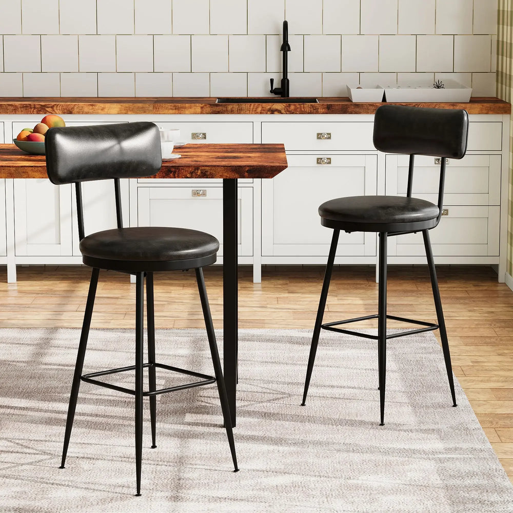 Kunstleren Barstoelen - Set van 2 - Zwart