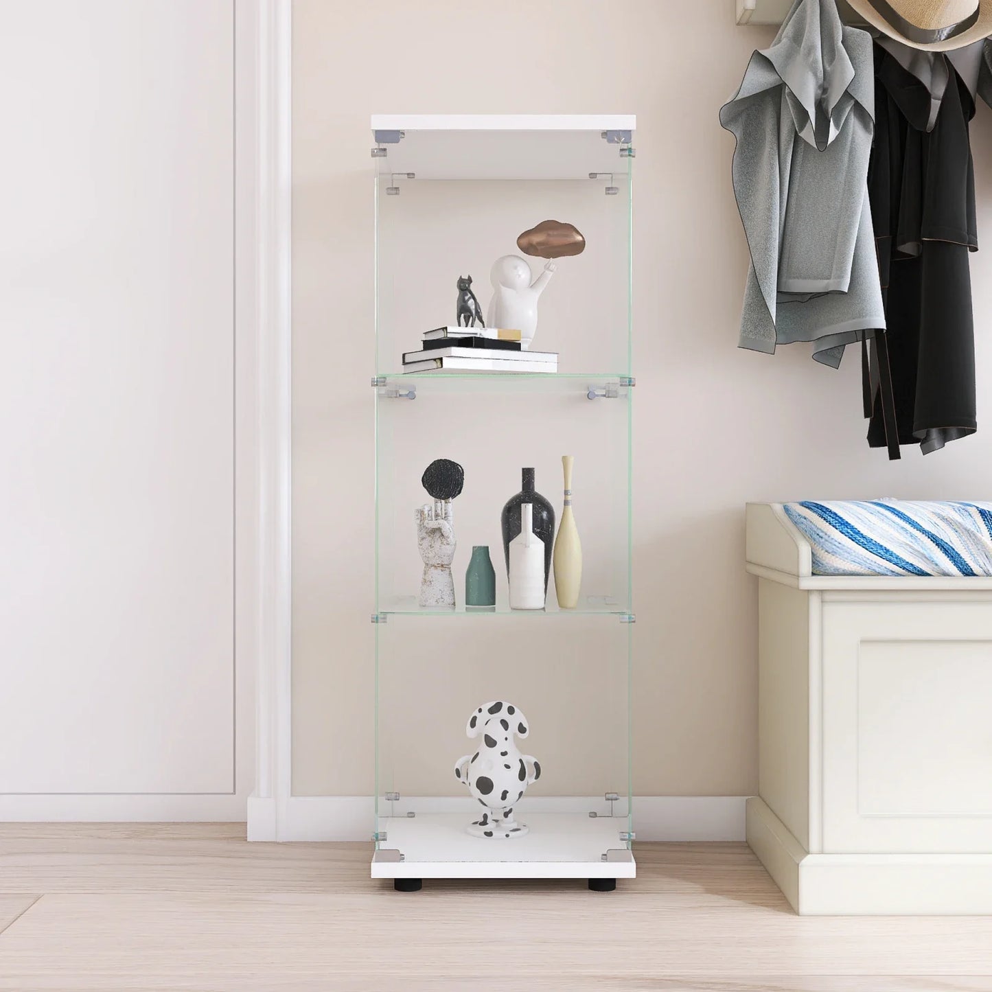 Glazen Displaykast - 3 Etages - 1 Deur - 49,3x16,7x14,3cm