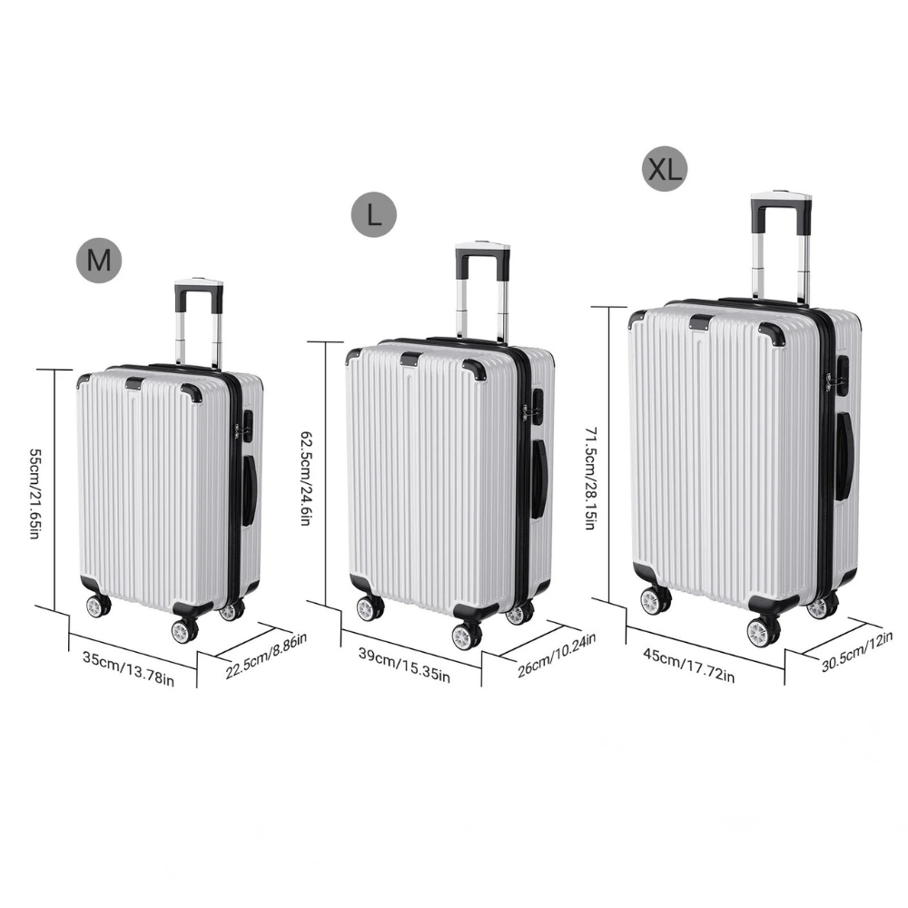 3-delige Koffer Set - Zilver - 51/61/71 cm