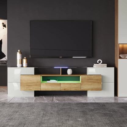 Witte TV-meubel - 200 cm - LED-verlichting