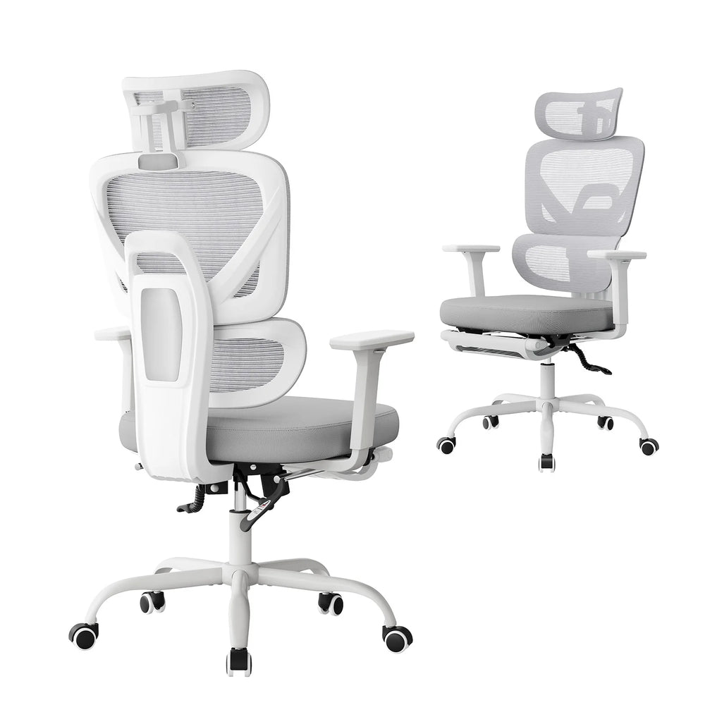 WOLTU Ergonomic Office Chair Mesh Fabric Desk Chair with Adjustable Headrest Backrest Swivel High Back Chair for Study Office