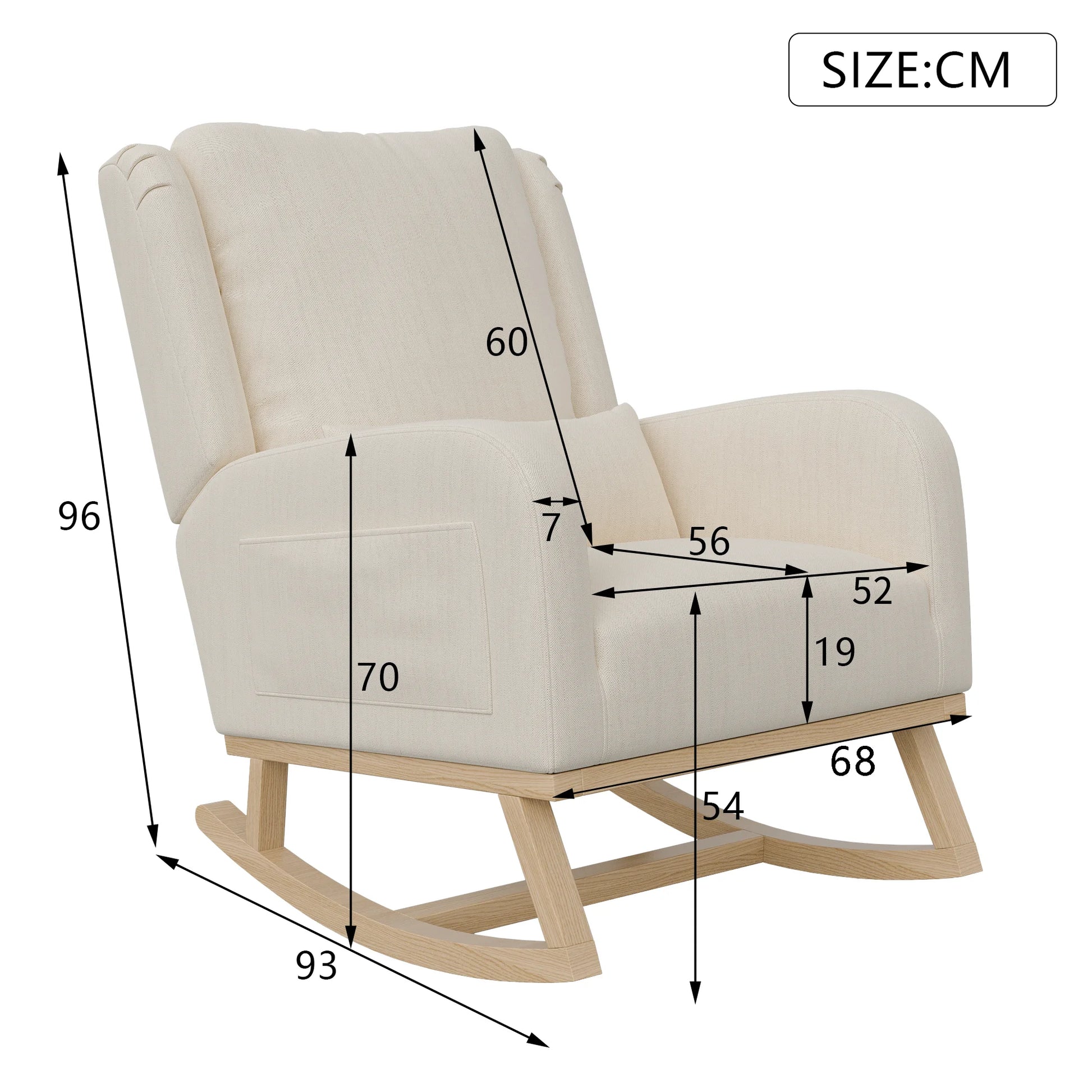 Loungestoel - Katoen/linnen - Beige