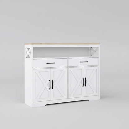 Dressoir - 2 Lades & 2 Deuren - Wit - Opbergruimte
