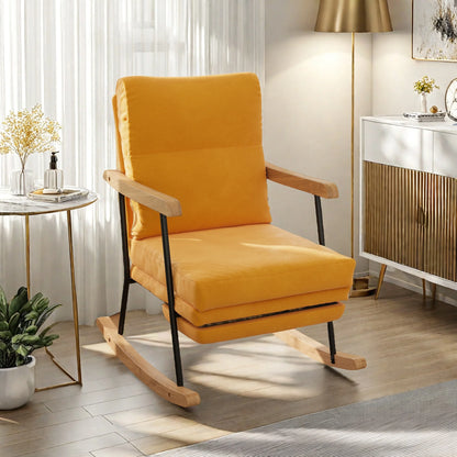Comfortabele Relaxstoel - Geel - Met Voetsteun