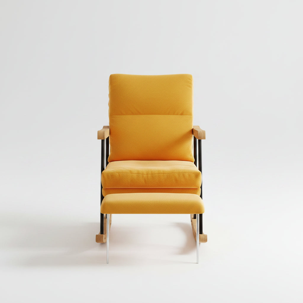 Comfortabele Relaxstoel - Geel - Met Voetsteun