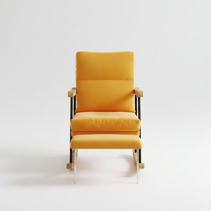 Comfortabele Relaxstoel - Geel - Met Voetsteun