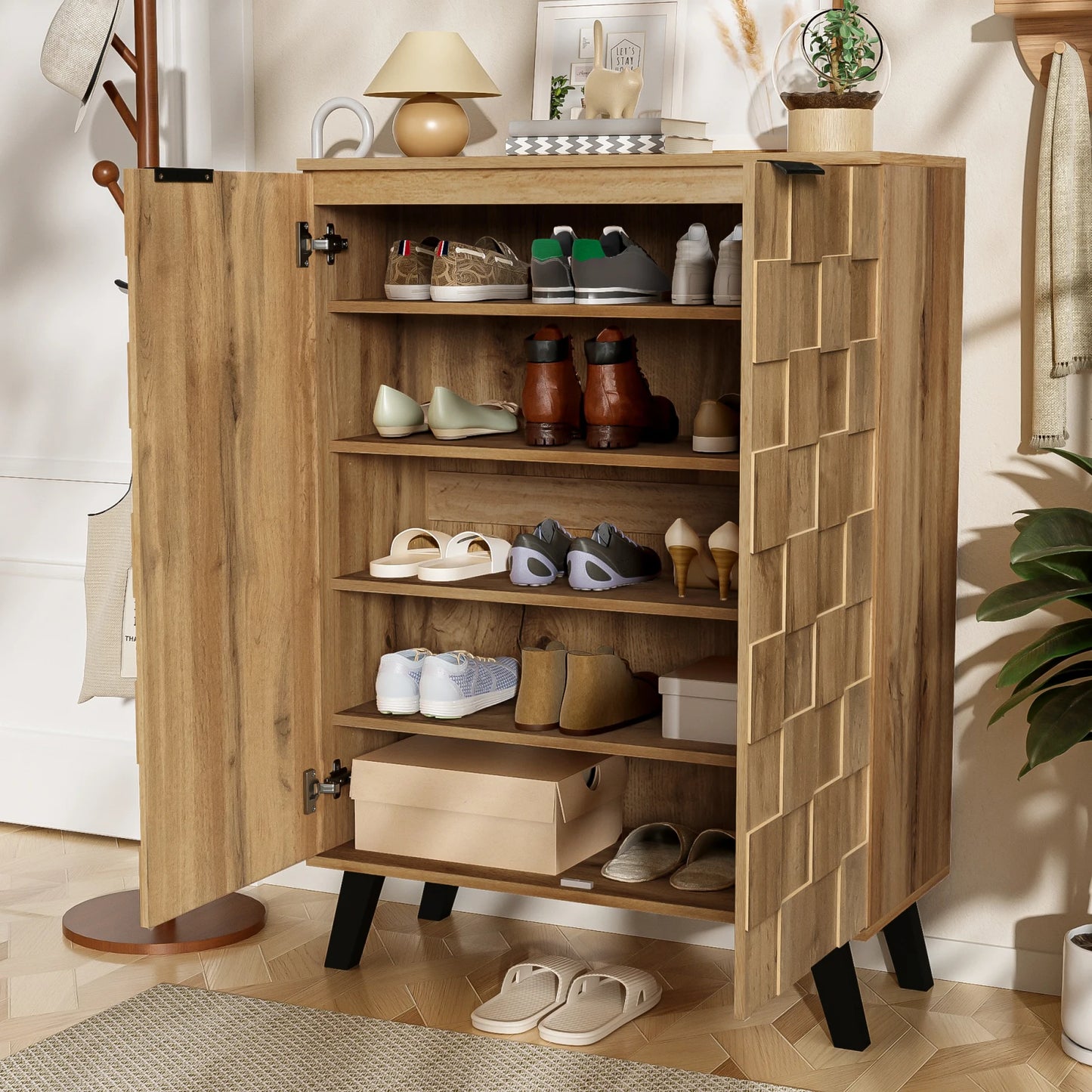 Houtlook Sideboard - 5 Compartimenten - Regelbare Planken