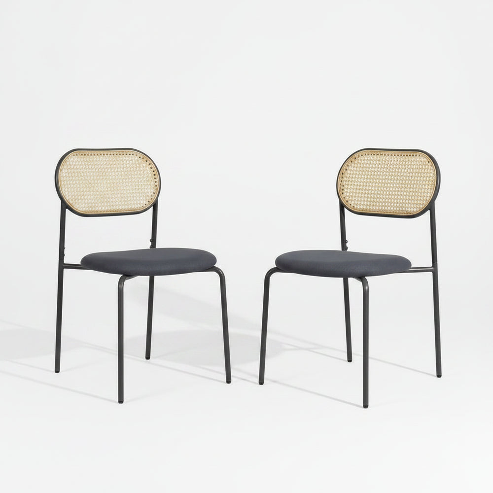 Eetkamerstoelen - Set van 2 - Houten Frame - Gewatteerde zitting