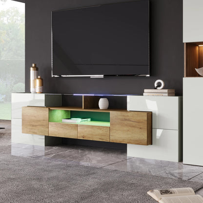 Witte TV-meubel - 200 cm - LED-verlichting