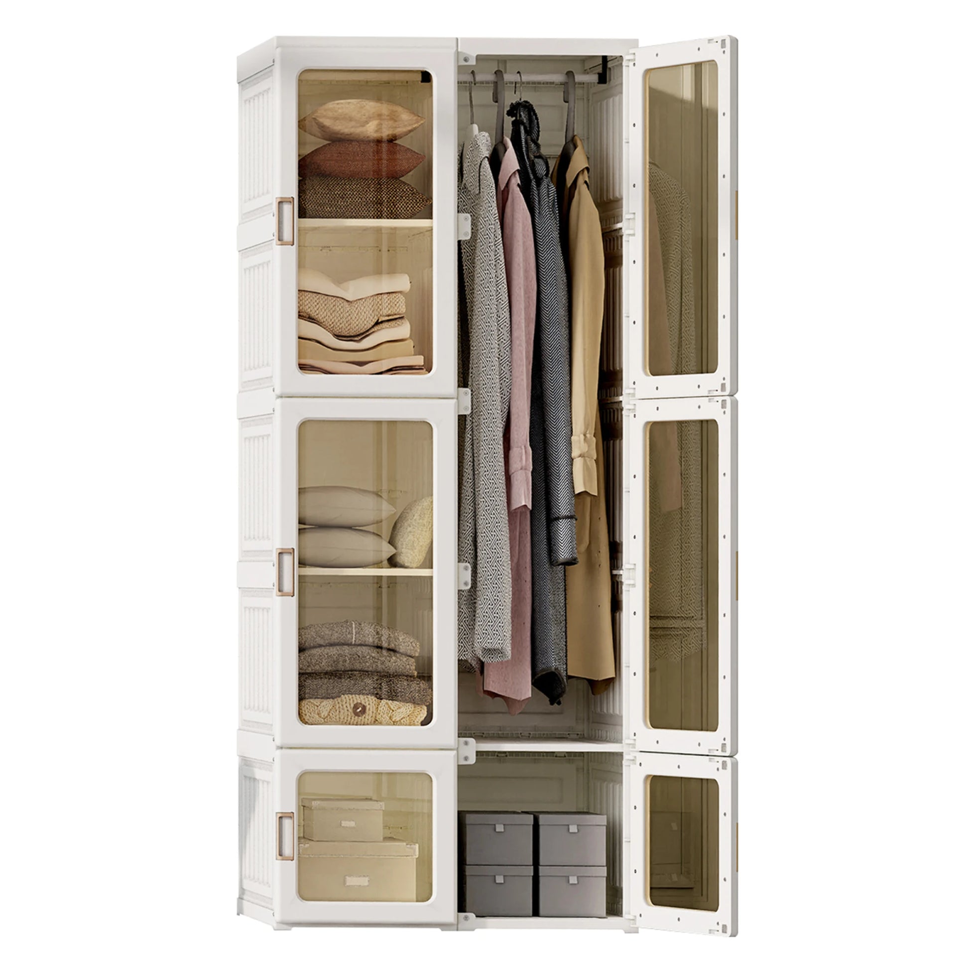 Opvouwbare Kledingkast - Wit - 69x50x170cm